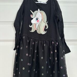 H&M Black Unicorn Kids Dress